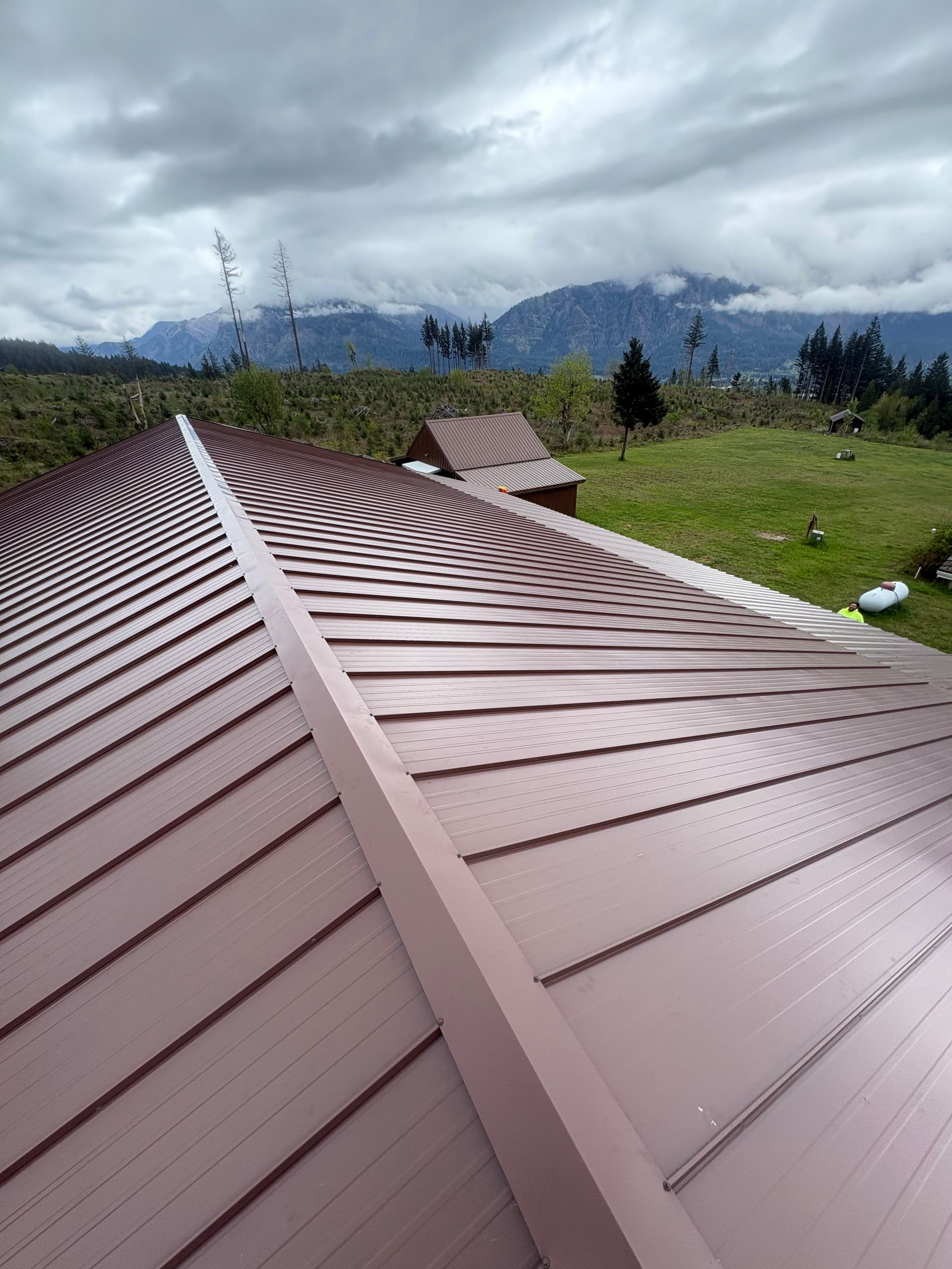 Brown Metal roof replacement in stevenson washington image